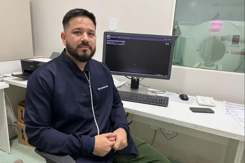 Junior Nunes, tecnólogo em radiologia do Hospital de Santana