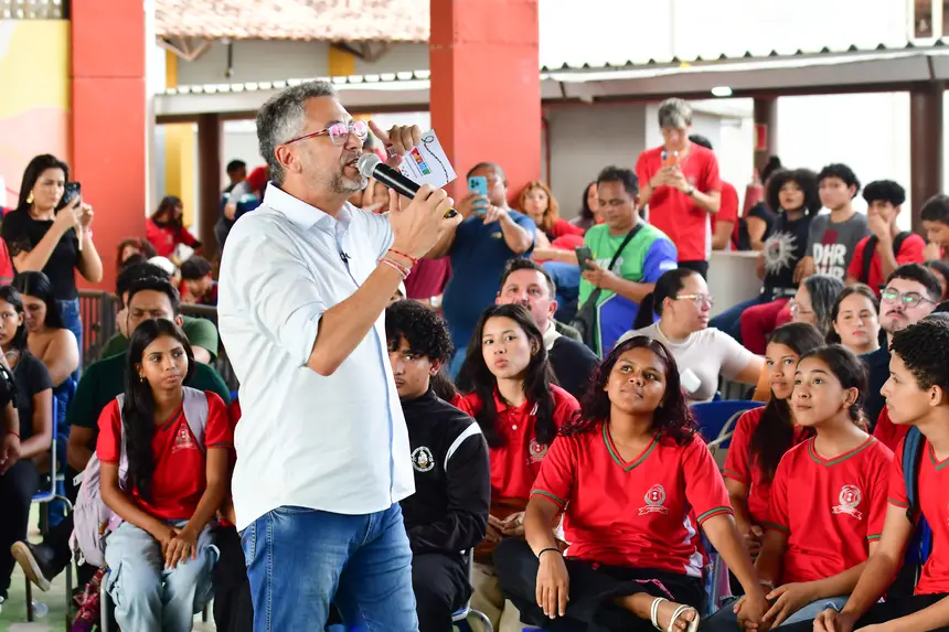 Governador Clécio Luís, governador do Amapá, no lançamento do programa que estimula startups entre jovens