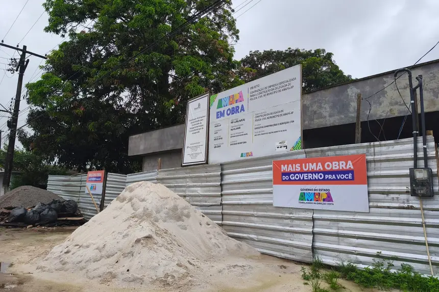 Obra da nova delegacia do município de Amapá