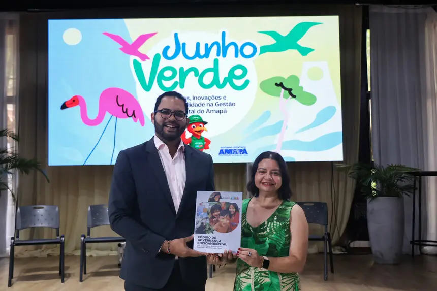 Cássio Lemos, secretário da adjunto da Sema e Taisa Mendonça, secretária de Meio Ambiente