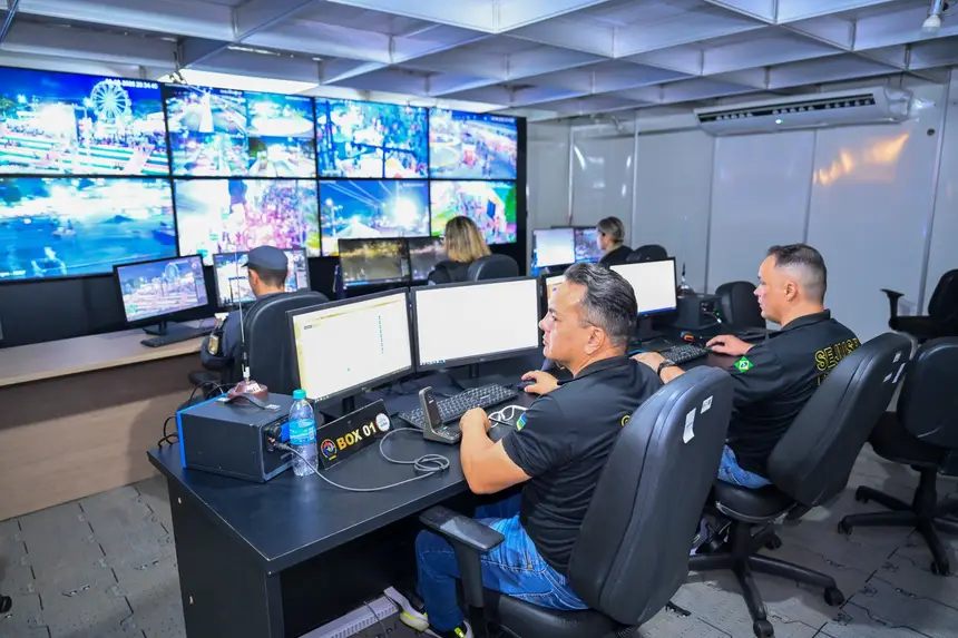 Central de Monitoramento integra todo o Parque de Exposições da Fazendinha com circuito de câmeras de alta definição