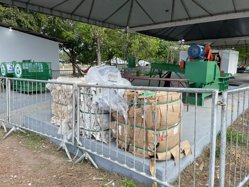 Expectativa é recolher até quatro toneladas de materiais recicláveis até o fim da Expofeira 2026.