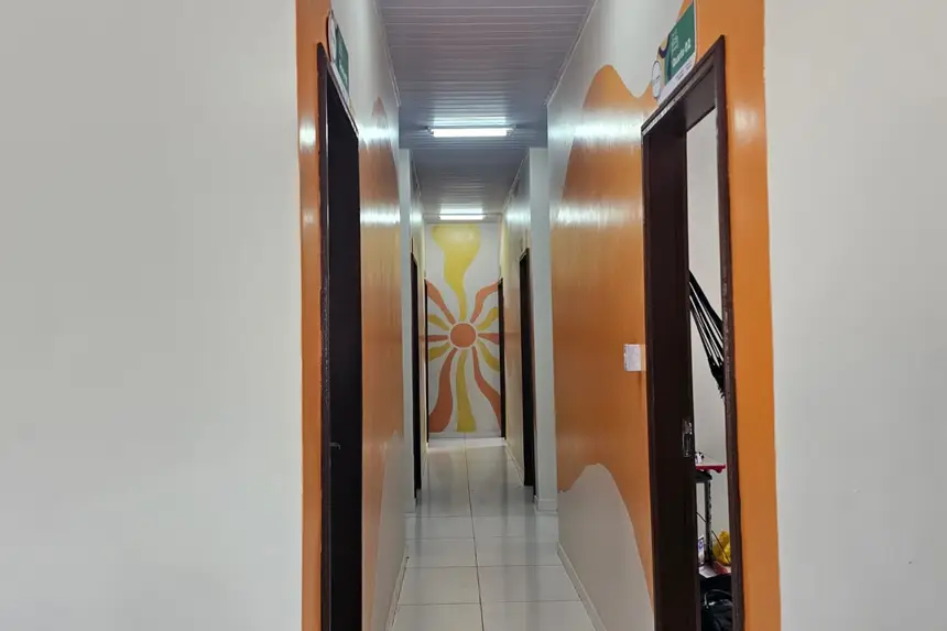 Área interna do alojamento dos professores 