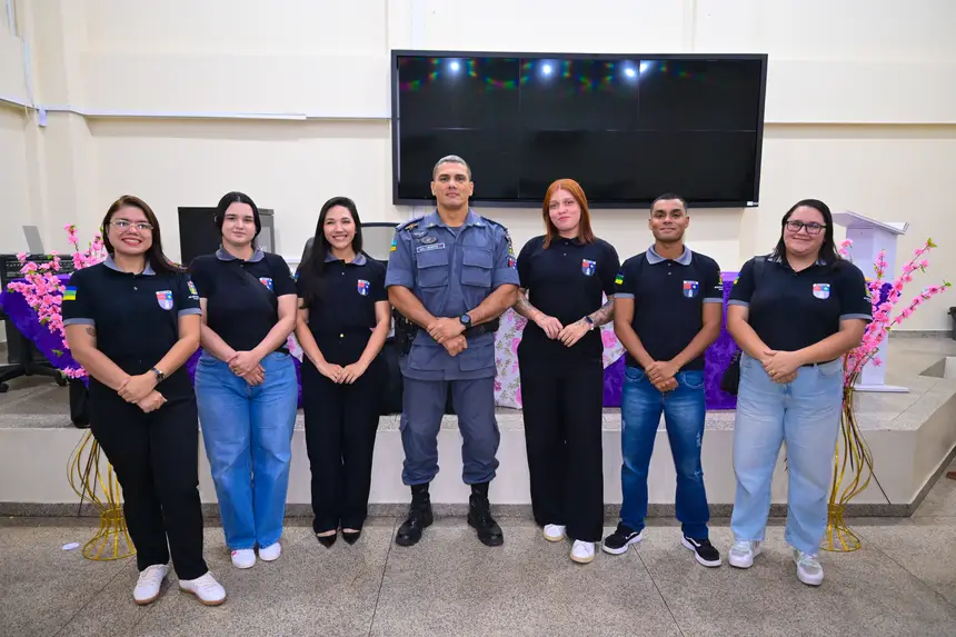 Representantes da Diretoria de Comunicação da Polícia Militar