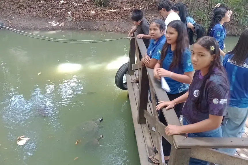Observar os animais chamou atenção dos estudantes 