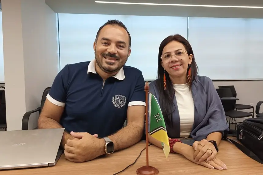 Euryandro Costa, assessor técnico da Sema e Cleane Pinheiro, secretária adjunta técnica da Sema