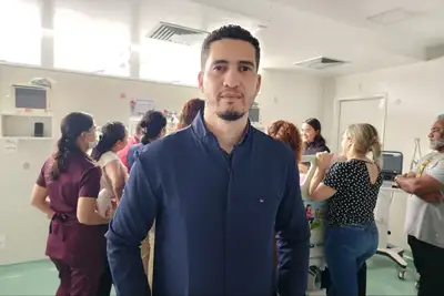 Caio Araos, responsável técnico de Fisioterapia do Hospital da Criança e do Adolescente