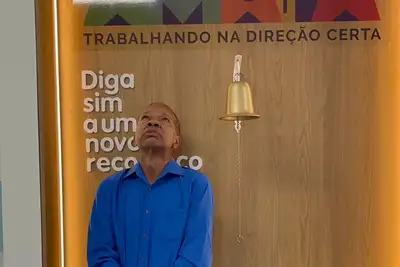 notícia: 'Todos maravilhosos, da portaria até ao médico, atendimento 100%', diz paciente ao receber alta no Centro de Radioterapia do Amapá