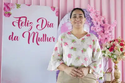 Foto: Lidiane Lima/GEA Shyrlen Malena, coordenadora do Plantão Social do Residencial Vila dos Oliveiras