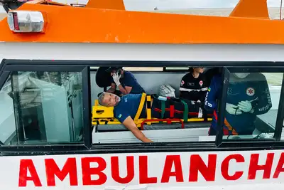 notícia: Simulação em ambulancha fortalece atendimento ao AVC e integra rede de urgência no Amapá