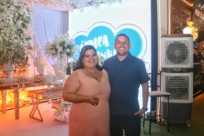 Foto: Aog Rocha/GEA Empresária Sibele Sena apresenta serviços e tendências da empresa Fábrica de Sonhos durante a Expo Festa 2026, destacando o potencial do mercado de eventos no Amapá.