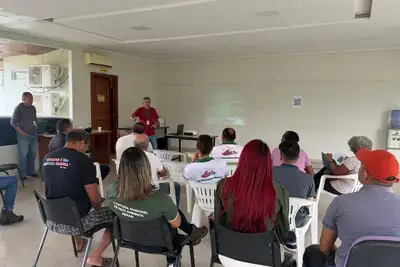 notícia: Técnicos do Iepa realizam palestras e capacitações sobre o manejo sustentável de açaizais em Serra do Navio 