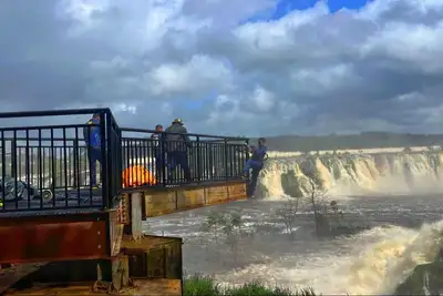 notícia: Governo do Amapá avança nas obras do Mirante da Cachoeira de Santo Antônio; empreendimento no Sul do estado entra na fase final de execução