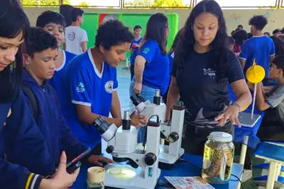 notícia: Pesquisadores do Iepa levam biodiversidade e conhecimento a estudantes da Escola José Firmo do Nascimento, em Macapá
