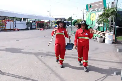 notícia: Limpeza do Parque de Exposições da Fazendinha ganha operação contínua durante a Expofeira 2026